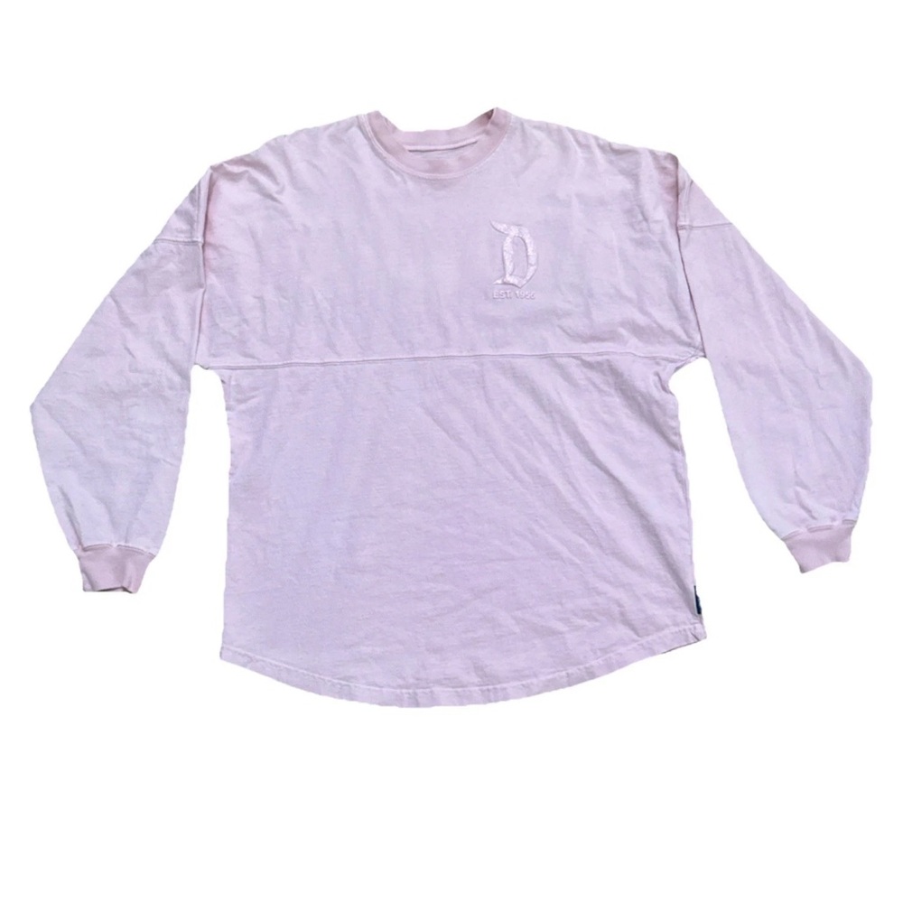 Disneyland Resort Medium Pink Glitter Puff Spirit Long Sleeve Disney Shirt